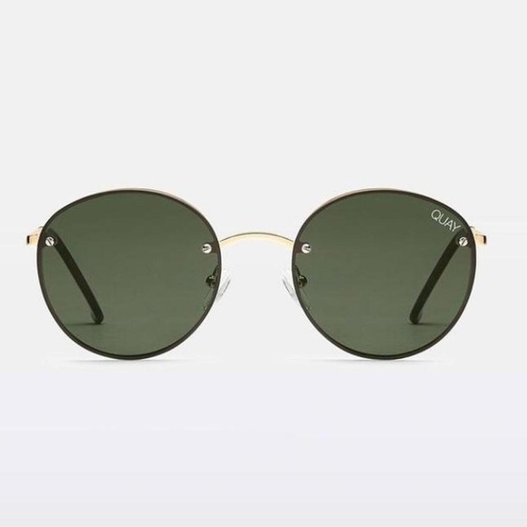 Quay Australia Accessories - Quay Australia Round Sunglasses - Gold Frame with black Lenses